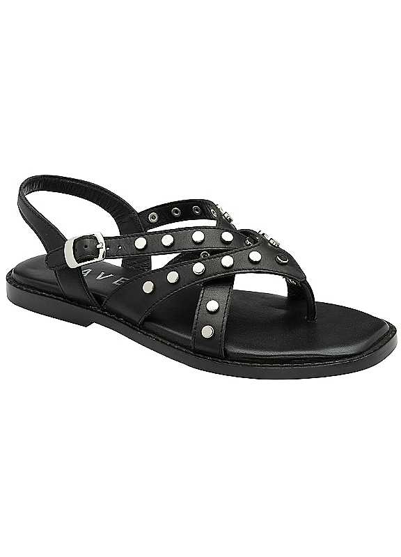 Ravel Women's Black 'Myton' Leather Flat Sandals In Size 5 - Image 7