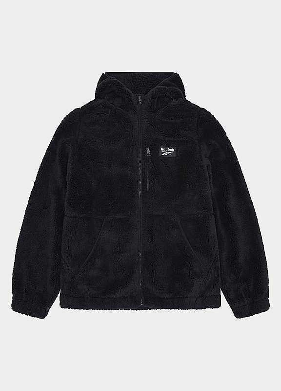 Reebok Women's Double Monkey Fleece Jacket, Black, Size Small - Image 3