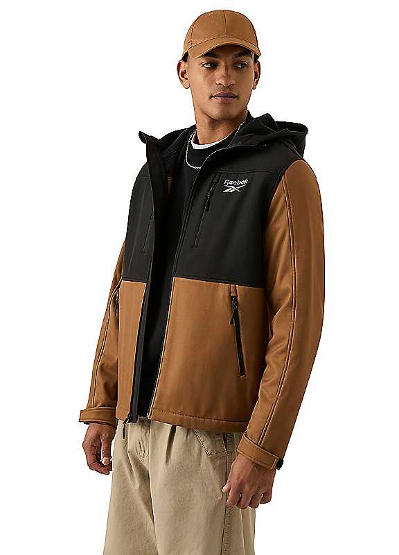Reebok Men's Brown Softshell Jacket In | : Extra Large - Image 4