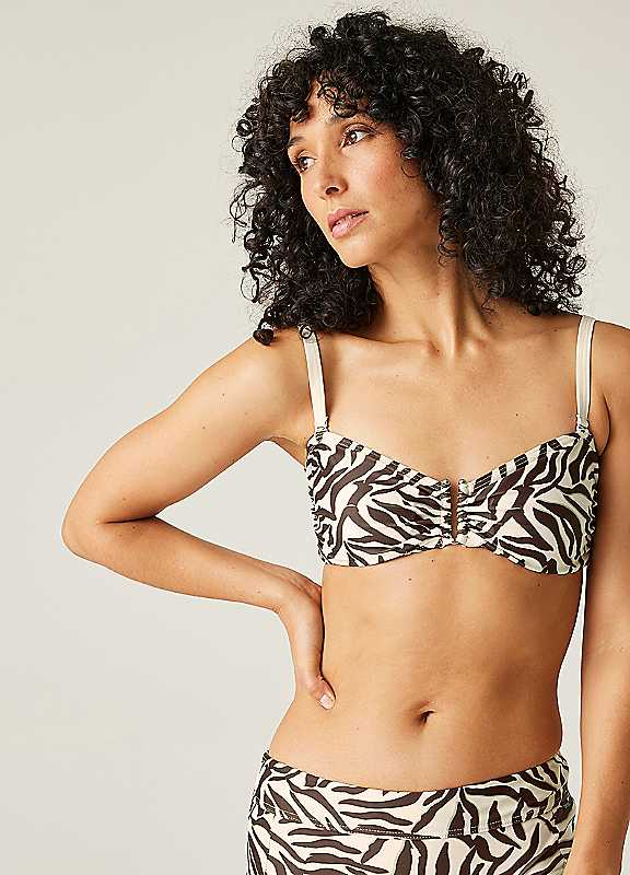 Regatta Zebra Print Aceana Iii Bikini Top Size 20