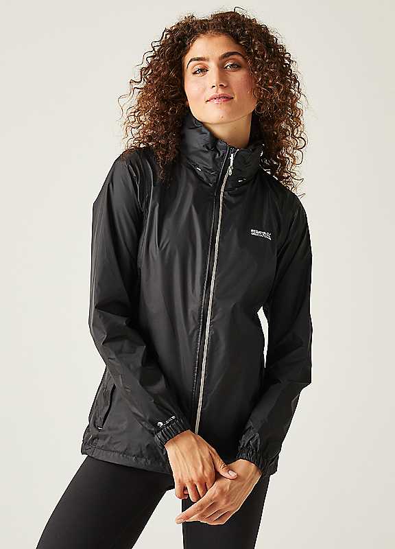 Regatta Women's Black Corinne Iv Waterproof Packaway Jacket Size 14