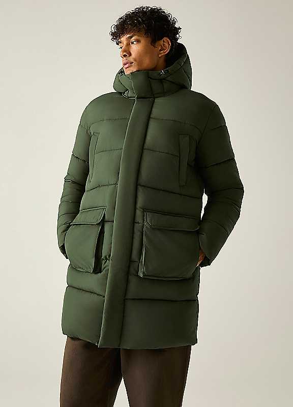 Regatta Men's Khaki Marek Long Line Insulated Quilted Jacket In | : Extra Large - Image 5