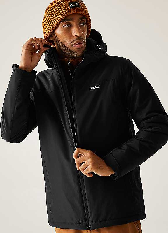 Regatta Men's Noir Hooded Waterproof Jacket Thornridge - Image 6