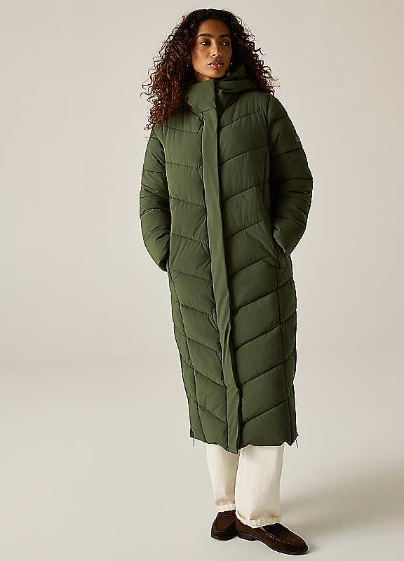 Regatta Womens Eloria Longline Two-Way Zip Insulated Jacket, Green, Size 18, Women - Image 5