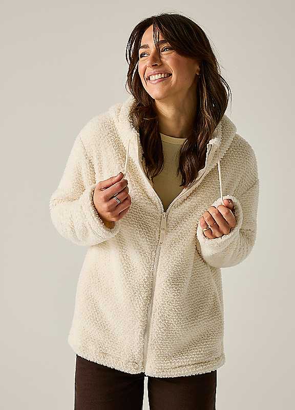 Regatta Women's Evelina Hooded Fleece Cream Size 18 - Image 4