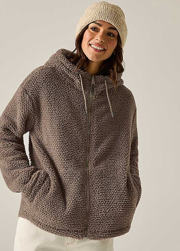 Regatta Women's Walnut Hooded Evelina Fleece In | Size: 16 - Image 4