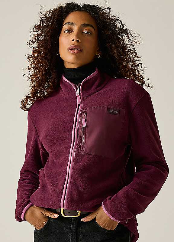 Regatta Ladies Women's Frankie Full Zip Fleece-fig/violet, Red, Size 8, Women - Image 6