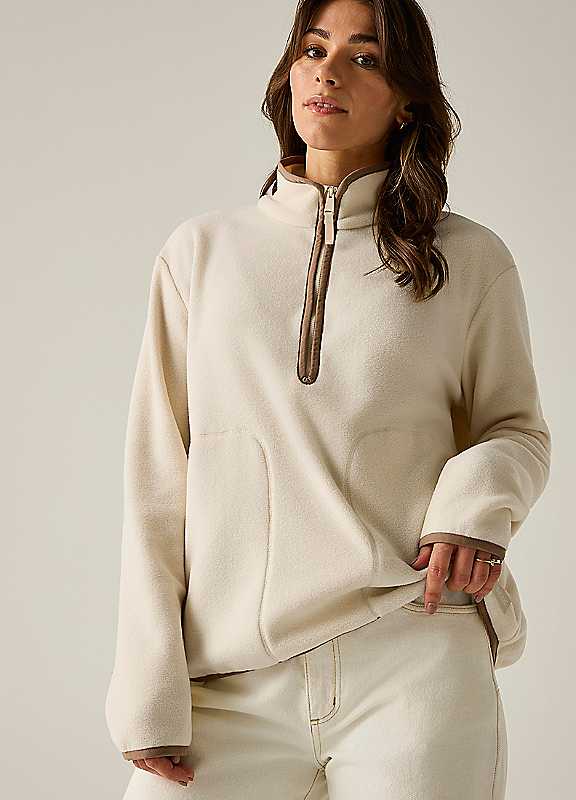 Regatta Women's Cream Lightweight Frankie Half Zip Fleece In | Size: 18 - Image 9