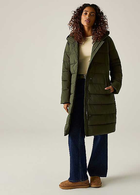 Regatta Women's Khaki Hooded Nehiala Quilted Jacket In | : Size 16 - Image 6