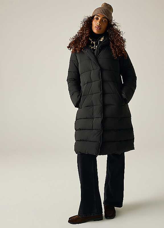 Regatta Women's Black Hooded Nehiala Quilted Jacket In | : Size 16 - Image 5