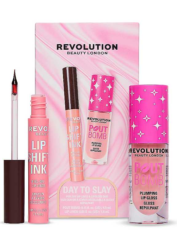 Revolution Day To Slay Lip Liner & Gloss Duo Gift Set, Nude & Candy Pink | Includes A Peel-Off Lip Liner Stain & Plumping Gloss, All-Day Slay Lips, Gift for Her, Vegan & Cruelty-Free - Image 6