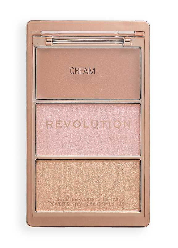 Revolution Highlight Icon Palette, Trio of Cream, Powder and Shimmer, Buildable Pigment to Highlight with Ease, Molten Bronze, 2.8g - Image 4