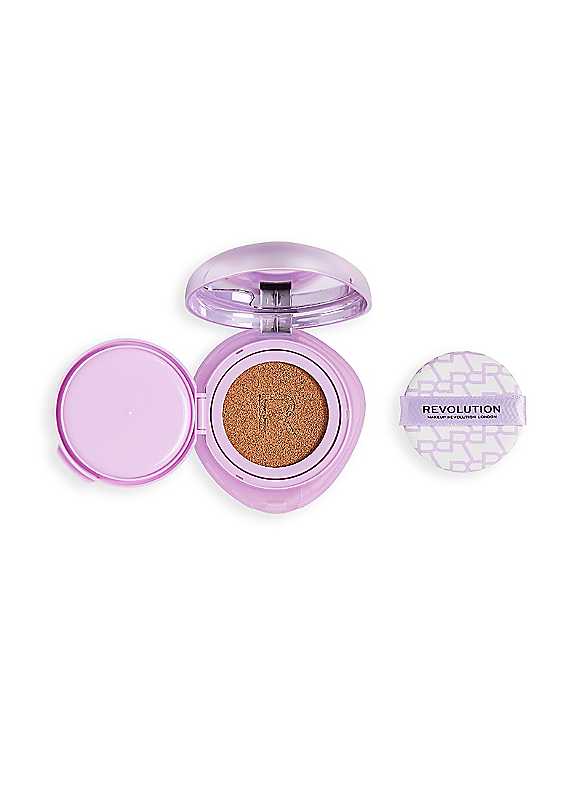 Revolution Superdewy Cushion Foundation Tan Warm | Buildable Coverage, Hydrating for Mature Skin, Radiant Finish with Peptides, Vegan & Cruelty-Free, 9g - Image 3
