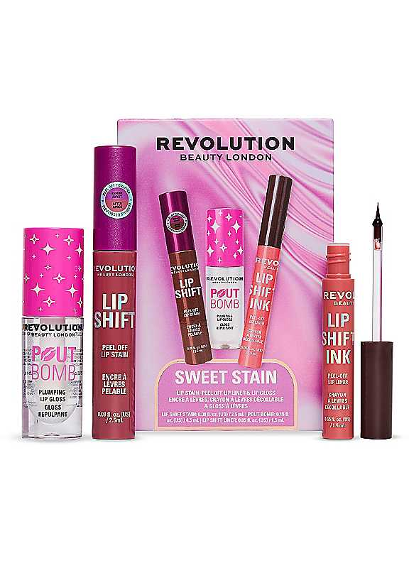 Revolution Misc Women's Sweet Stain Lip Trio Gift Set (Worth £18.97) In - Image 4