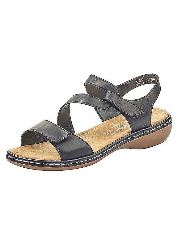 Rieker Black 659C700 Sandals Size 38