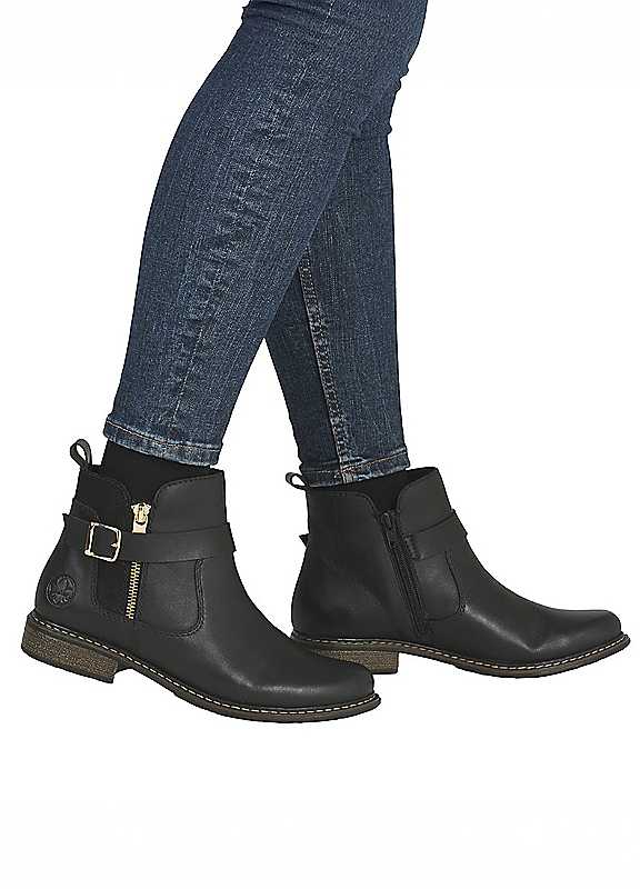 Rieker Women's Black 'Bobbi' Ankle Boots In | : Size 8 - Image 5