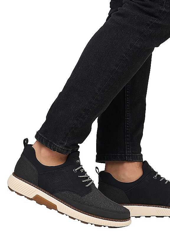 Rieker Black Lightweight Slipon Trainers Size 8