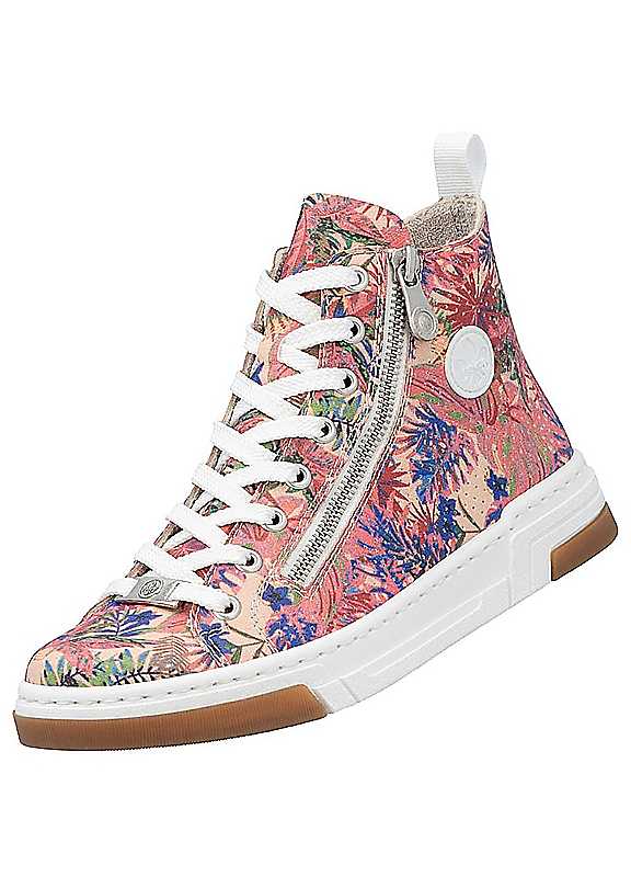 Rieker Metallic Print HighTop Trainers