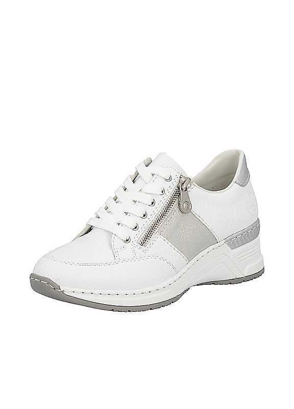 Rieker Women's White/Silver (Ss26) Corbridge Trainers Colour: : Size 6.5 - Image 5