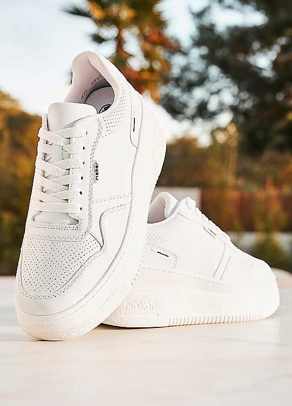 Rieker White Platform Trainers Size 3
