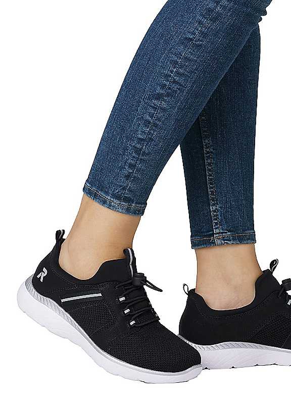 Rieker Black Slipon Trainers Size 8