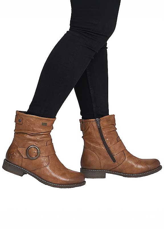 Rieker 74857-22 Tan Leather Womens ankle boots in a Plain Leather in Size 42 - Image 7