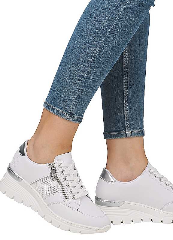 Rieker White Wedge Trainers Size 3