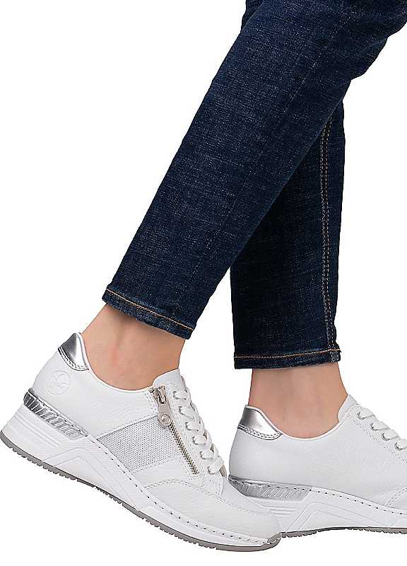 Rieker White Wedge Trainers Size 3