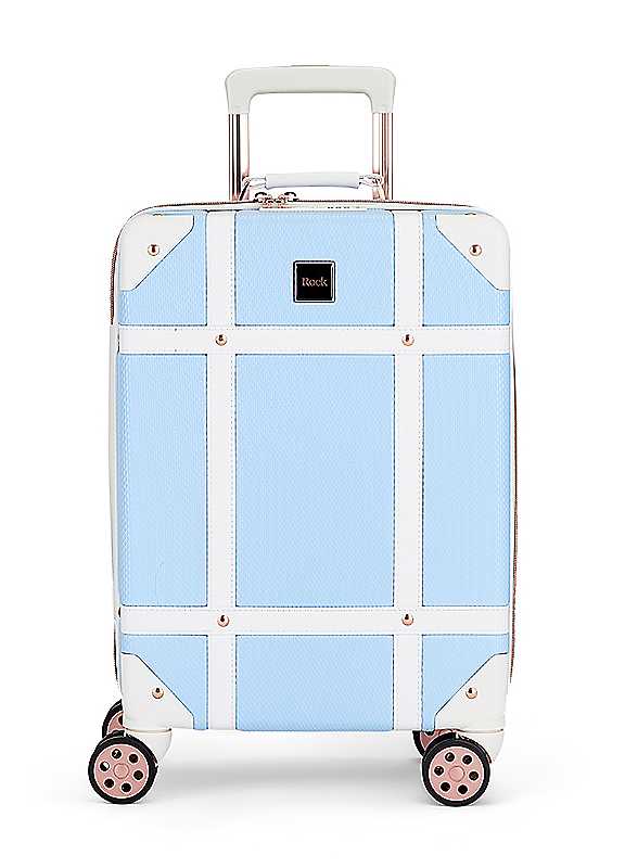 Rock Blue Vintage 8 Wheel Hardshell Suitcase Small