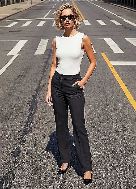 Roman Women's Charcoal Bootcut Leg Stretch Trousers Size 20 - Image 4