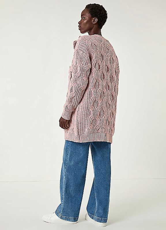 Roman Originals Women's Light Pink 3D Bow Knit Cardigan For Uk - Everyday Autumn Winter Comfy Soft Evening Vacation Work Party Night Out - Image 3