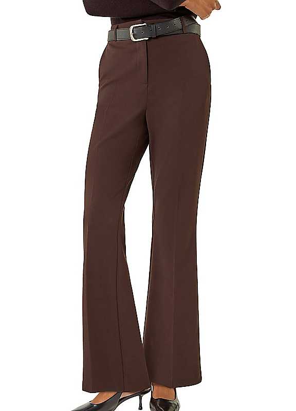 Roman Women's Long Bootcut Stretch Trousers in Dark Brown | Size: 16 - Image 2