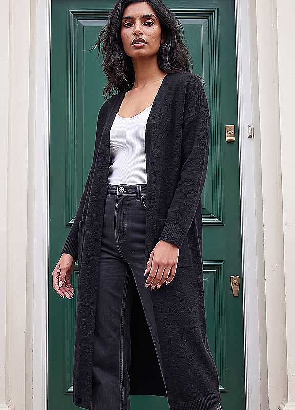 Roman Women's Black Long Line Cardigan In | Size: 16 - Image 5
