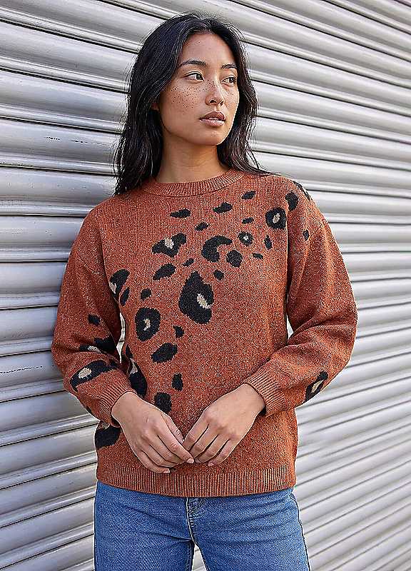 Roman Women's Orange Petite Animal Jumper In | Size: 12 - Image 2