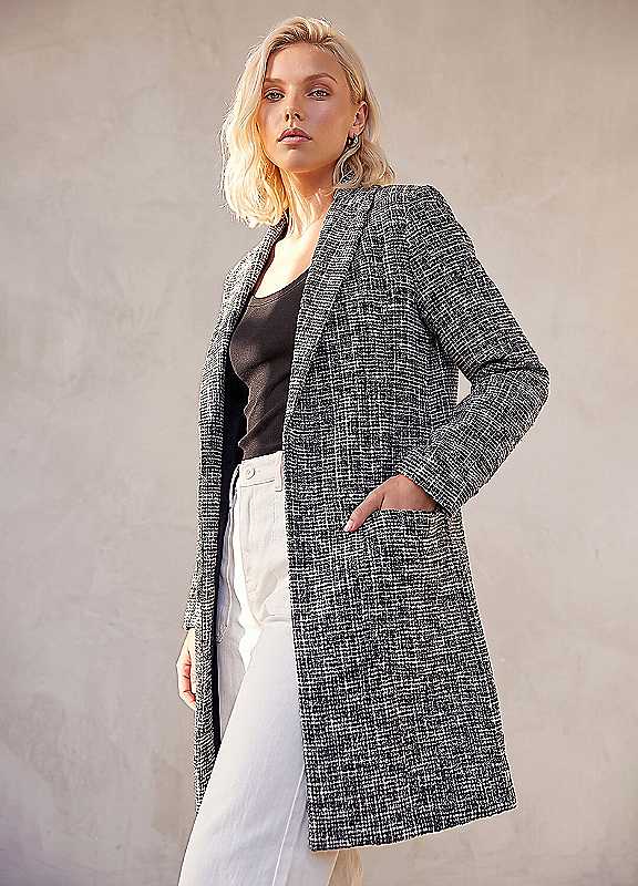 Roman Petite Women's Black Boucle Jacket Size 16 - Image 7