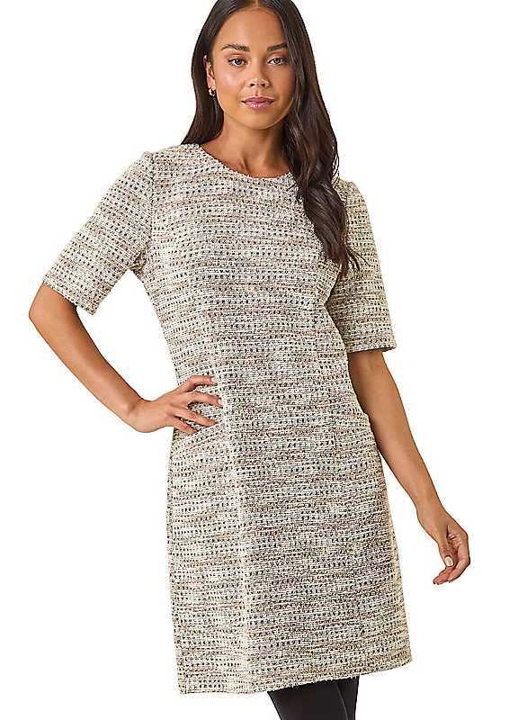 Roman Stone Petite Boucle Shift Dress