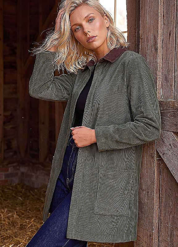 Roman Women's Khaki Petite Cord Jacket In | : Size 12 - Image 3