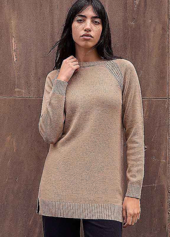 Roman Women's Petite Longline Knit Jumper in Stone | Size: 14 - Image 3