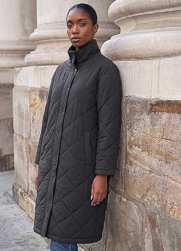 Roman Women's Petite Oversized Puffer Coat in Black | Size: 16 - Image 4