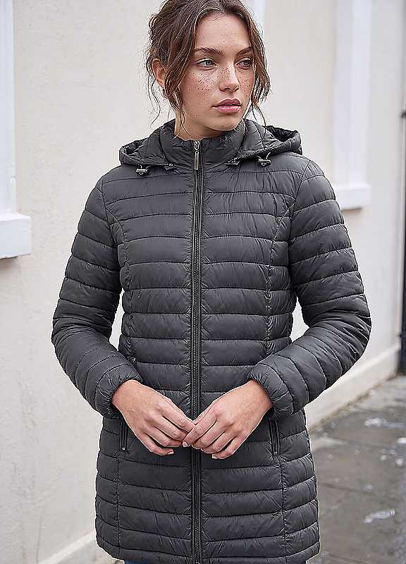 Roman Petite Puffer Coat, Grey, Size 18, Women - Image 5
