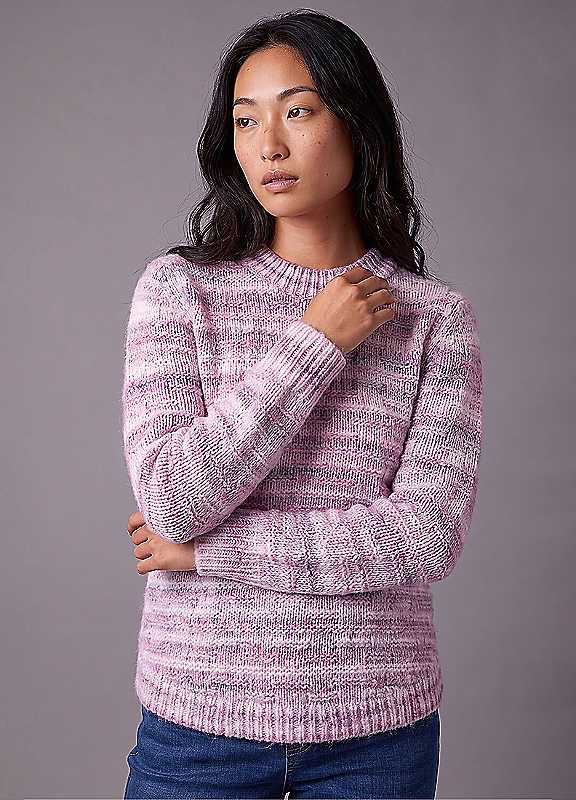 Roman Women's Pink Petite Space Dye Curved Hem Jumper In Size 16 - Image 2