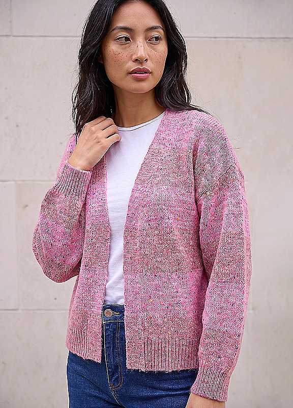 Roman Petite Women's Pink Stripe Cardigan Size 12 - Image 3