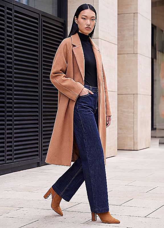 Dusk Women's Beige Single Breasted Longline Coat Size 14 - Image 4