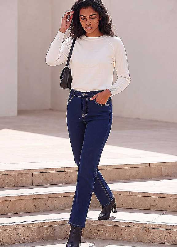 Roman Women's Indigo Slim Leg Stretch Jeans In | : Size 12 - Image 8