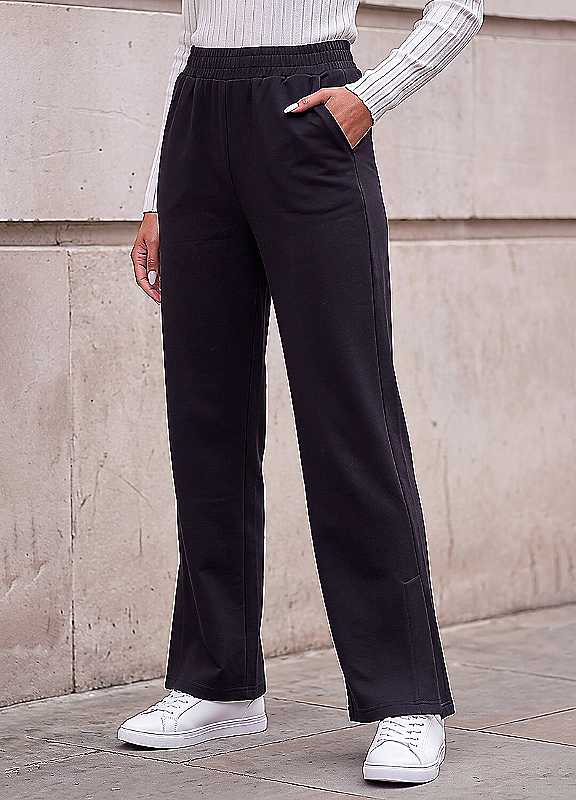 Dusk Women's Black Soft Touch Wide Leg Trouser Size 8 - Image 3