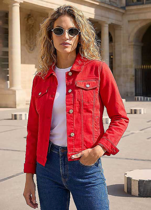 Roman Originals Stretch Jacket for Women UK - Ladies Denim Jean Summer Coat Bengaline Casual Smart Utility Trucker Biker Fitted Classic Work Spring Soft Vintage - Image 4