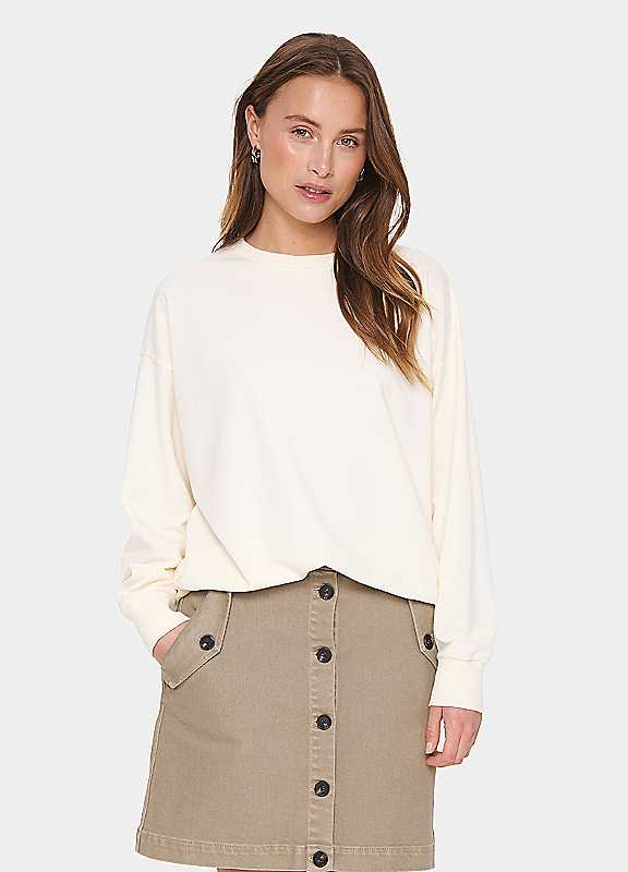 Saint Tropez Women's LilaaSZ Long Sleeve Sweatshirt in Warm White | Size: Large - Image 2