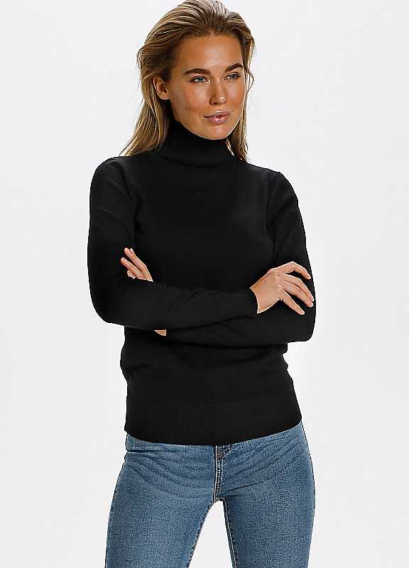 Saint Tropez Black Mila Rollneck Pullover Medium
