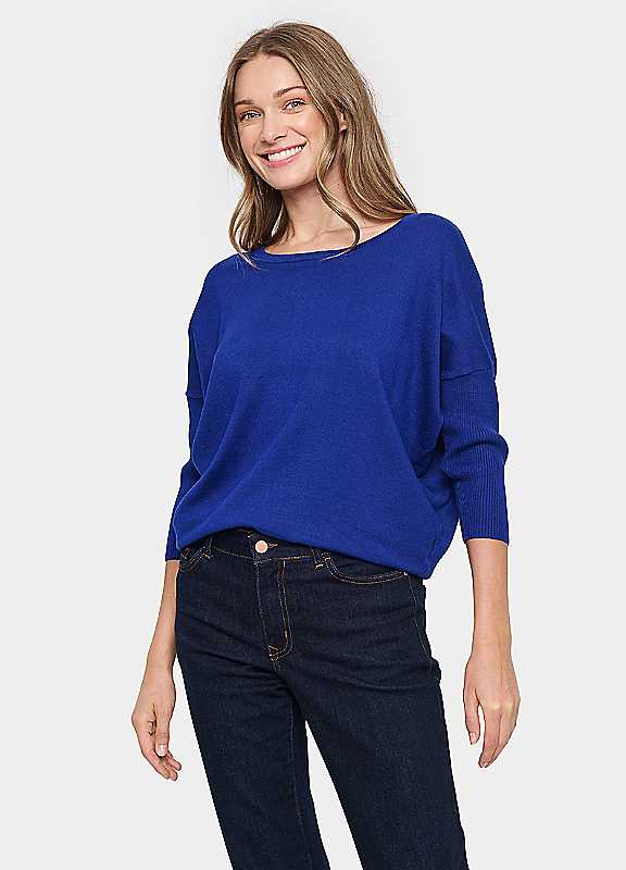 Saint Tropez Surf Blue Mila Round Neck Pullover Extra Small