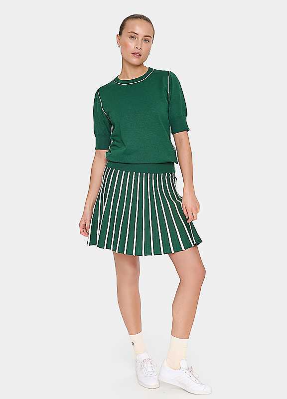 Saint Tropez Women's MilaneSZ Short Sleeve Pullover Jumper in Bottle Green | Size: Medium - Image 2